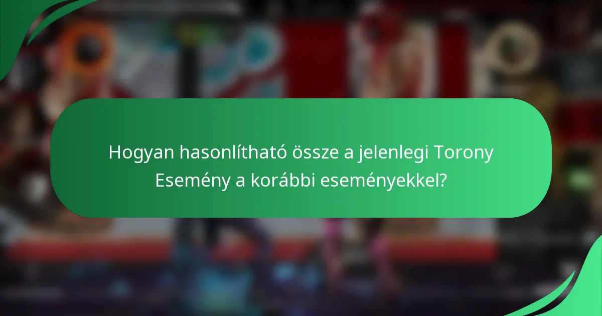 Hogyan hasonlítható össze a jelenlegi Torony Esemény a korábbi eseményekkel?